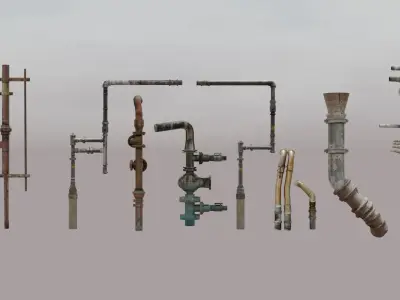 Pipes Asset Free 3D model