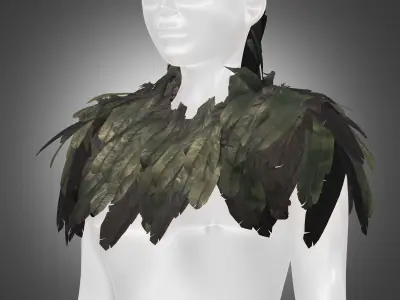 Bird Feathers Shoulder Wrap Low-poly 3D model