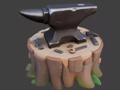 Fantasy Blacksmith Anvil 3D Model Low-poly 3D model