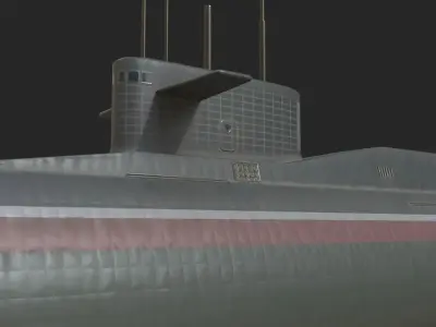 INS Arihant Class Ballistic Missile Submarine Low-poly 3D model