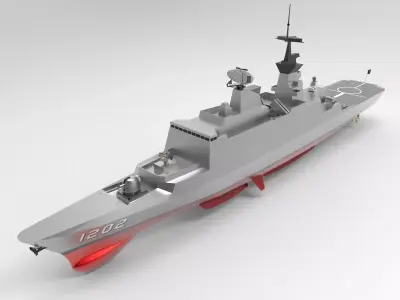 ROCS Kang Ding  Low-poly 3D model