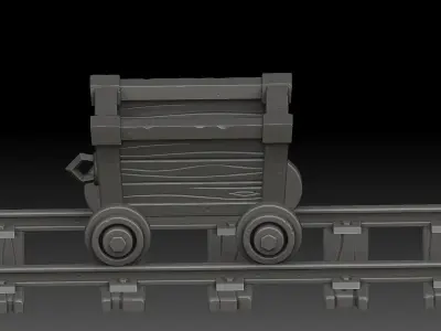 Stylized trolley 3D model