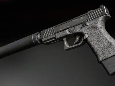 AAC Illusion 9 Handgun Suppressor Low-poly 3D model