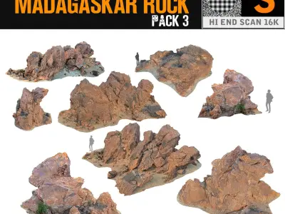 Madagascar Red Rock PACK 3 3D model