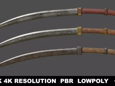 Falx Blade Low-poly 3D model
