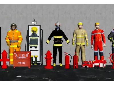 Fire Equipment Display 3D model