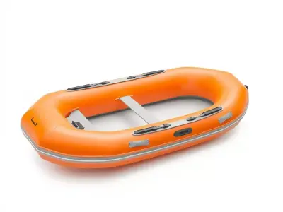 Vibrant Orange Raft model pack Low-poly 3D model