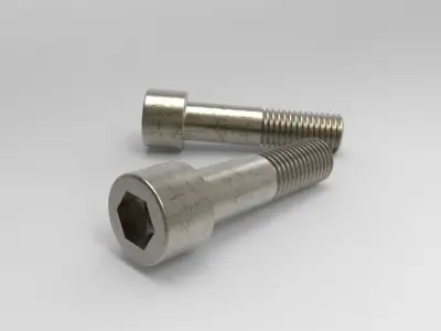BrugolaM12 two stainless steel bolts 3D model