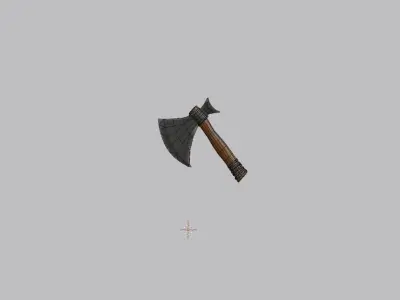 Med Poly Stylized Fantasy lvl 1 Axe Free low-poly 3D model