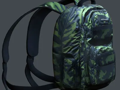 Backpack Camping Generic military human bag storqge baggage Low-poly 3D model 4
