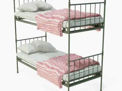 Old Metal Bunk 3D 3D model