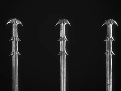 Fantazy Long Sword Medieval Melee Weapon Low-poly 3D model purchase