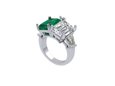 2-Stone-Ring 3D print model get
