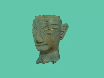 Sanxingdui Bronze Mask Low-poly 3D model