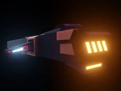 spaceship with lights 3D model by prashanth98