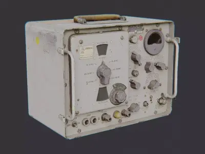 Vintage Military Radio Transceiver Low-poly 3D model
