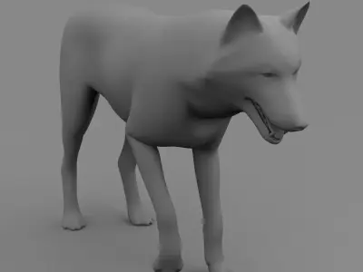 WOLF rigged character 3D mode 3D model