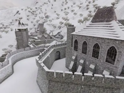 Medieval Castle 3D model 17