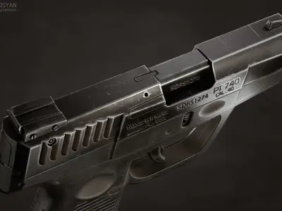 Gun Taurus-740  Low-poly 3D model