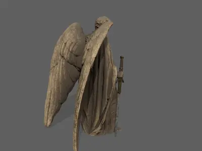 Old Man Statue Low-poly 3D model purchase