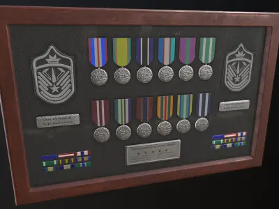Police Medal Board Low-poly 3D model