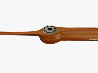 Antique aircraft wooden propeller with hub 3D model