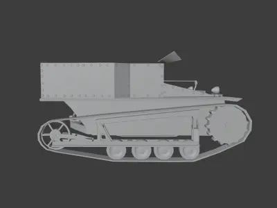 carden loyd tankette 3D Model Low Poly Low-poly 3D model