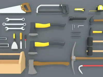 Low Poly - Tools Pack Low-poly 3D model