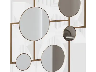 Mirror Platte 81x83 antique brass 3D model
