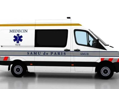 Mercedes Benz Sprinter L2H2 2009 France Ambulance 3D model