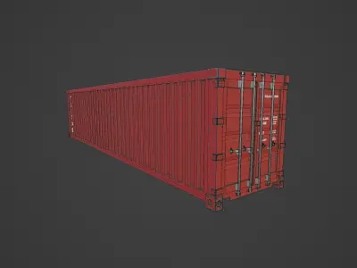 Container 40FT HC with PBR texture 4K  Free low-poly 3D model