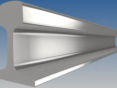 British Standard-EN13674 54E3 rail 3D model