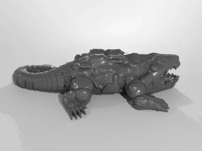 Cogmaw Devourer - Steampunk Lizard STL 3D print model