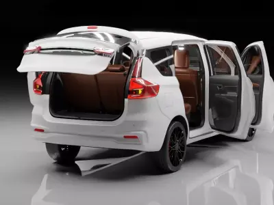 7 Seater MPV Car 3D Model Interior Doors 3D model