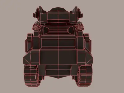 Low-poly sci-fi heavy tank Low-poly 3D model