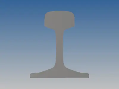 British Standard-EN13674 54E1 rail 3D model