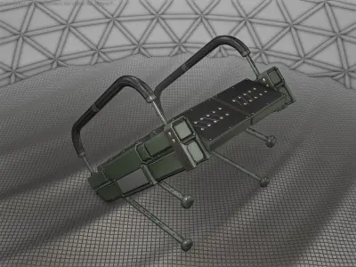 Sci-Fi Stairs - 5 - Green Version Low-poly 3D model