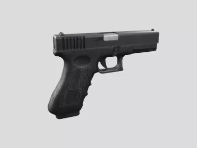 Double Pistol-gun model 3d game ready model Low-poly 3D model Low-poly 3D model