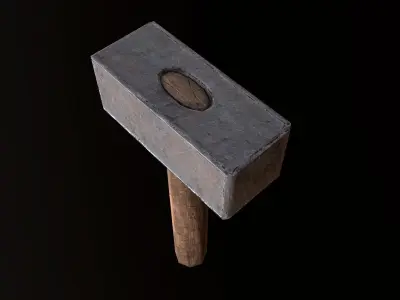 Mallet - PBR Game Ready hammer Low-poly 3D model