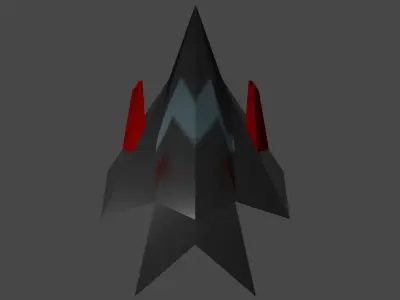 Retro style spaceship Low-poly 3D model