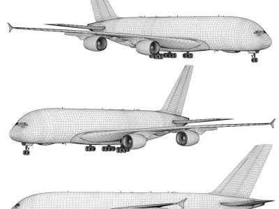Airbus A380-800 aircraft 3D model