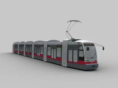 Tram Low Poly metro train Low-poly 3D model