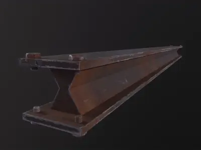 Metal beam Factory 3D Model Low-poly 3D model