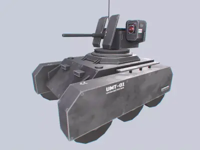 Unmanned Mini Tank Low-poly 3D model