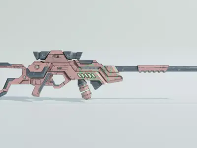 Cyberpunk Rifle Free low-poly 3D model