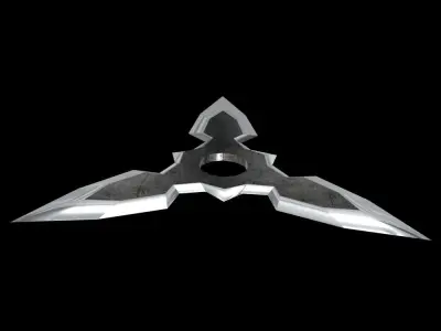 shuriken metal sword Low-poly 3D model