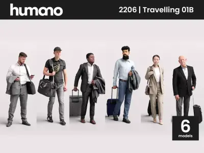 Humano 6-Pack - TRAVELING PEOPLE - 6x 3D models B