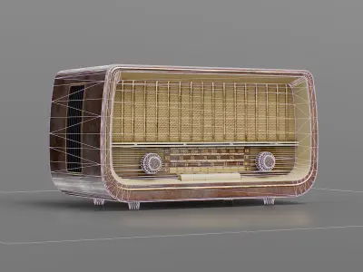 Old Antique Radio Low-poly 3D model