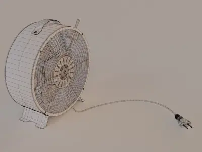 Ducted Industrial Desk Fan - high poly 3D model