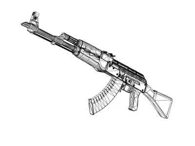 AK-47 Wintersport 3D model